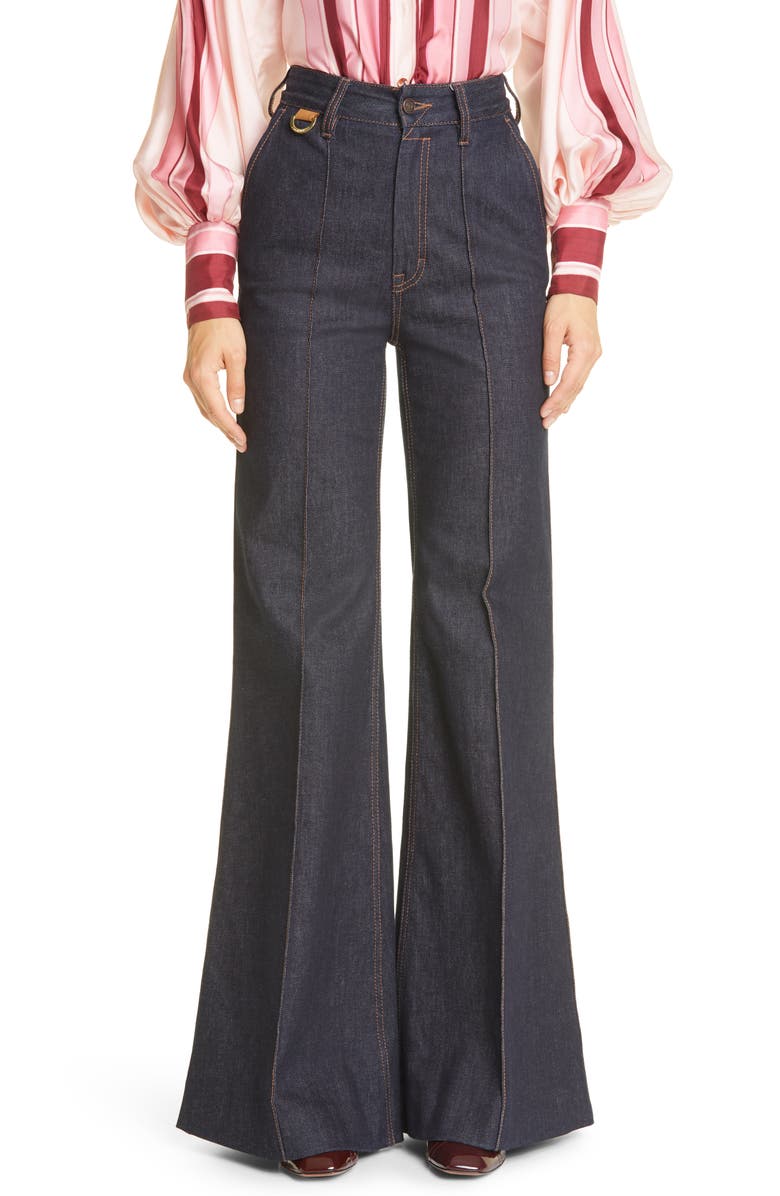 Zimmermann Concert High Waist Super Flare Jeans, Main, color,