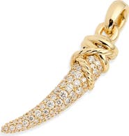 David Yurman Pavé Tusk Amulet 18K Yellow Gold with Diamonds, 28.8mm