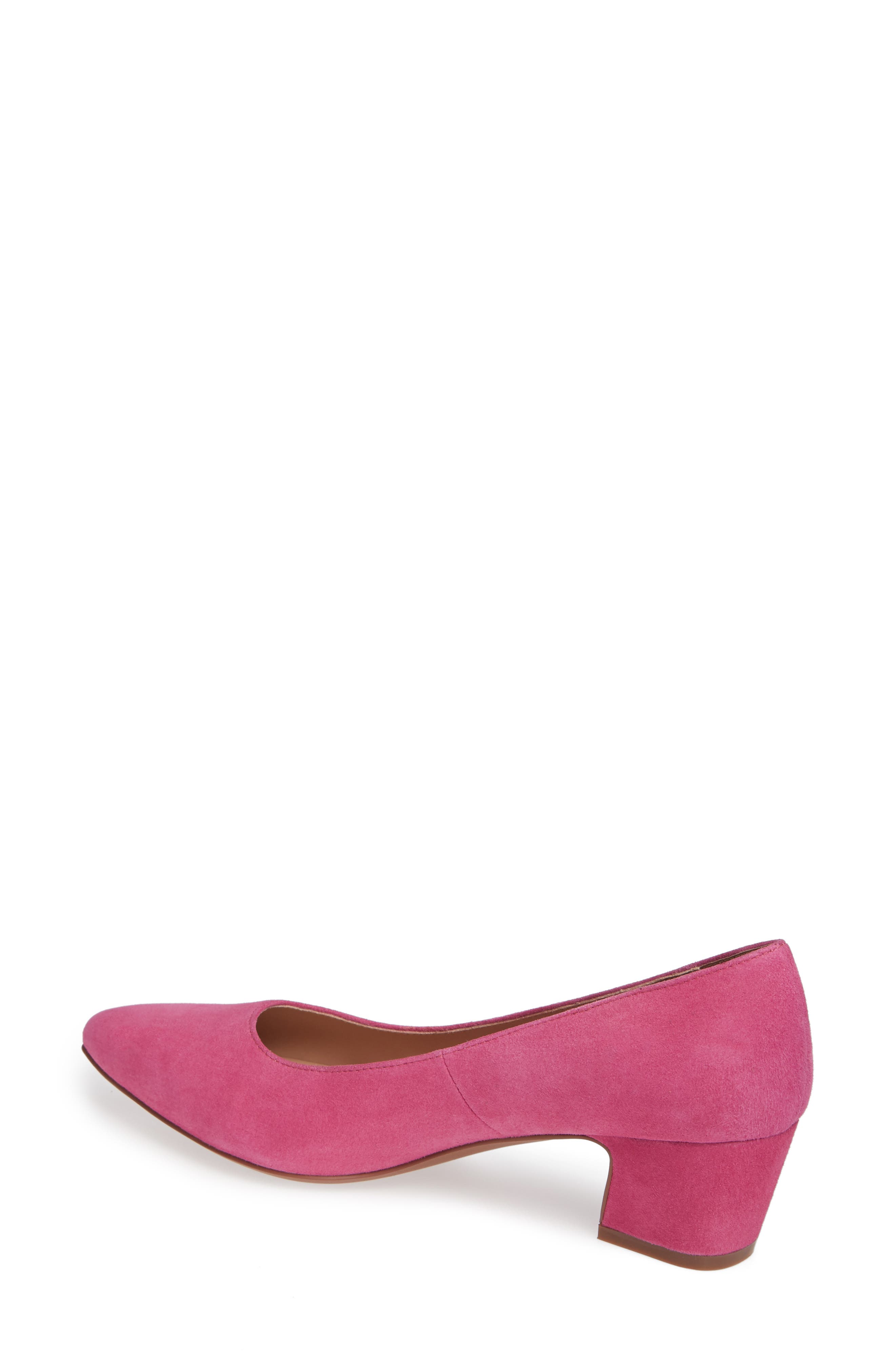 Block Heel Pump, Alternate, color, HOT PINK SUEDE