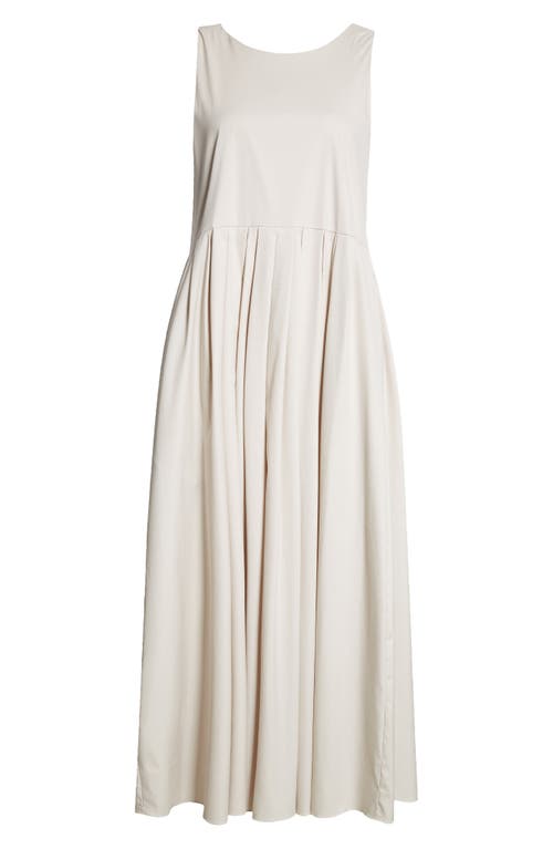 Shop Max Mara Moira Pleated Sleeveless Dress In Ecru