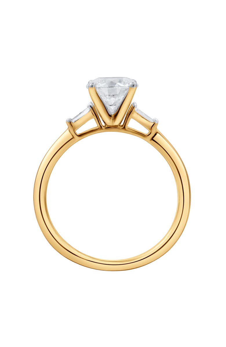 LuvMyJewelry Piper 14K Yellow Gold Round Cut Lab Grown Diamond Tapered Baguettes Engagement Ring - 1.05 Ct, Alternate, color, 14K Yellow Gold