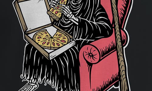Monster Digital Let's Eat Pizza & Watch Horror Graphic T-shirt In Black