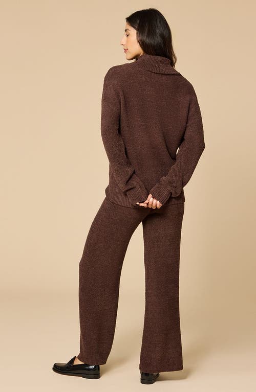Softies Ultra-marshmallow Shawl Collar With Pintuck Pant In Brown