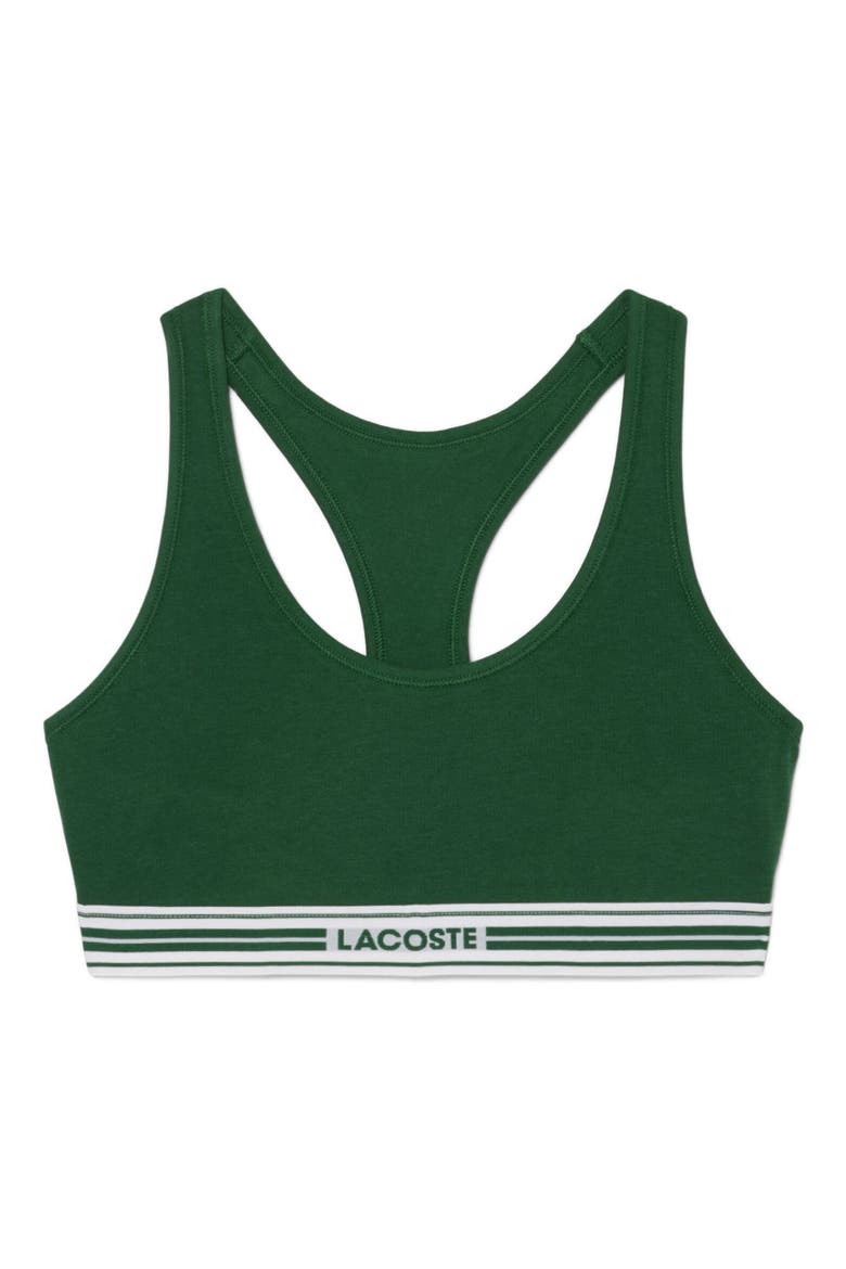 Racerback Padded Stretch Cotton Bralette, Main, color, GREEN