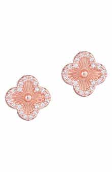 Adornia Pave CZ Clover Stud Earrings