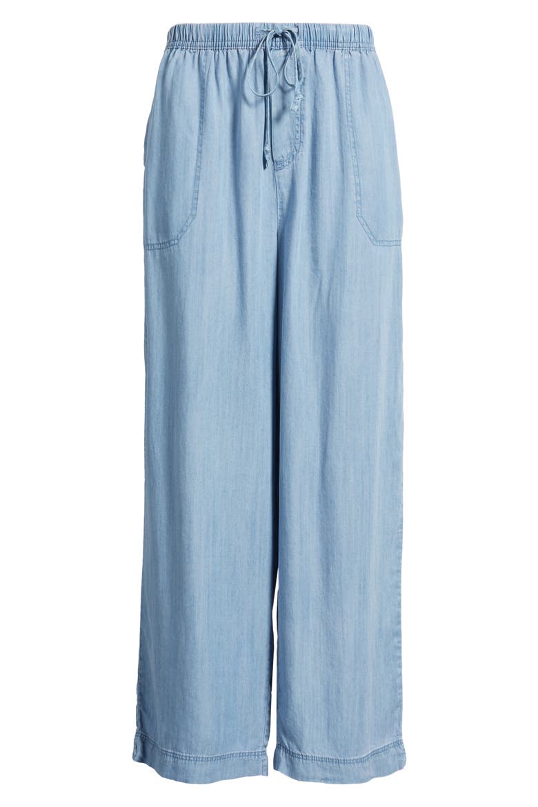 Inaya Chambray Drawstring Ankle Pants, Alternate, color, LIGHT WASH