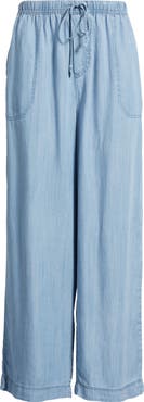 beachlunchlounge Inaya Chambray Drawstring Ankle Pants