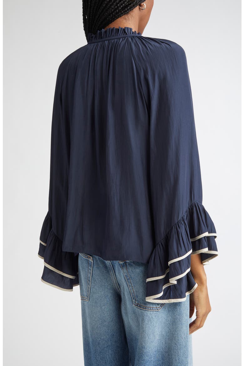 Jo Tiered Sleeve Top, Alternate, color, NAVY