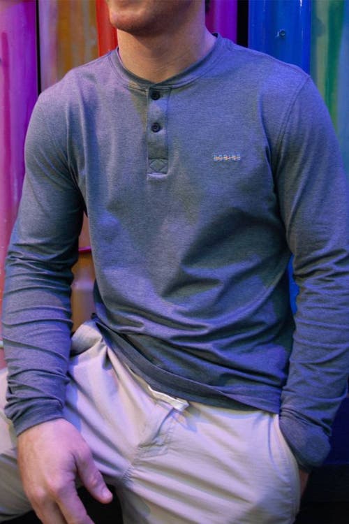 Baja Llama The Boring Henley In Dark Grey