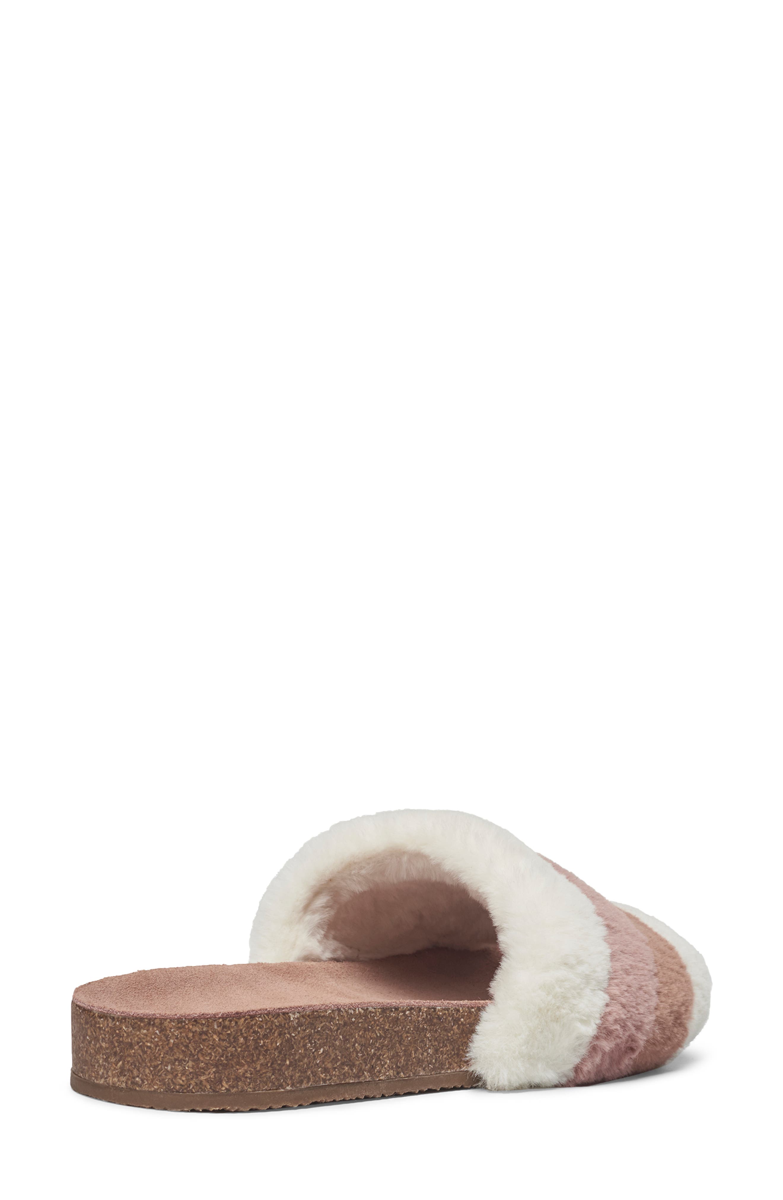 Splendid Robin Stripe Faux Fur Slide Sandal, Alternate, color, 