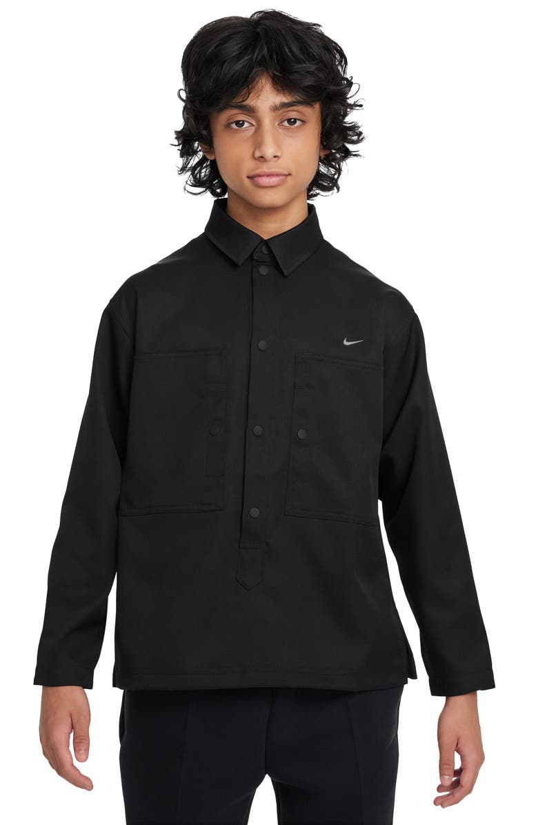 Nike Kids' Sportswear Metro Ground Snap-Up Popover Shirt, Main, color,
