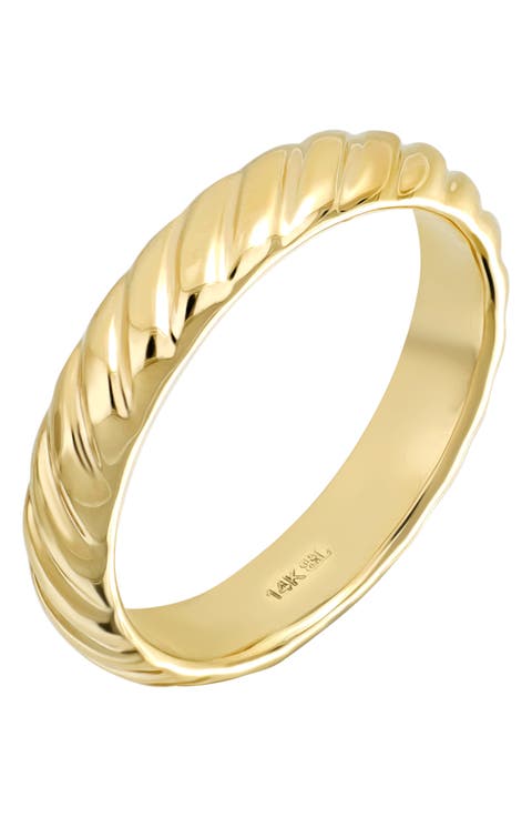 14K Gold Textured Stackable Band Ring (Nordstrom Exclusive)