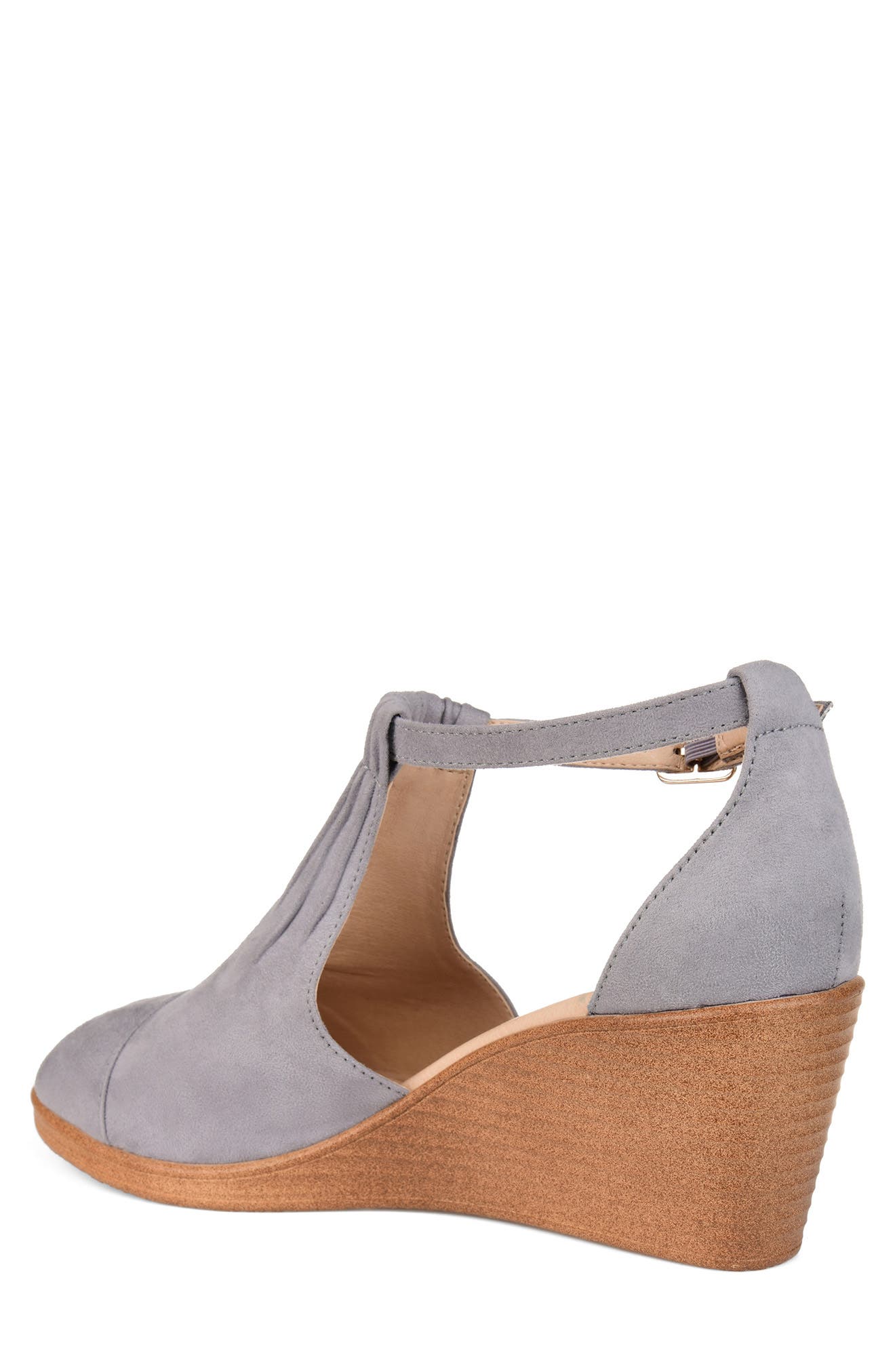 Journee Collection Kedzie Wedge Sandal - Wide Width, Alternate, color, Grey