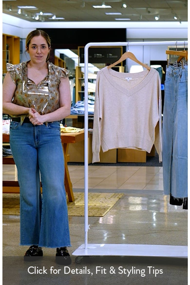 Seamed Oversize V-Neck Rib Sweater video