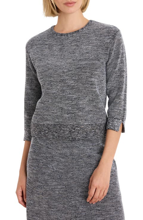 Tweed Stitch Crewneck Sweater