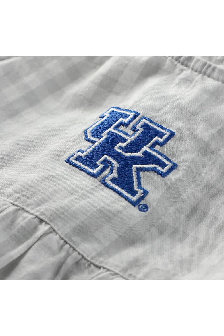 Girl's Infant Garb Gray Kentucky Wildcats Cara Gingham Ruffled Bodysuit, Alternate, color, Gray