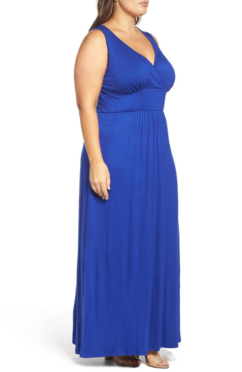 Loveappella Surplice Maxi Dress, Alternate, color, Royal
