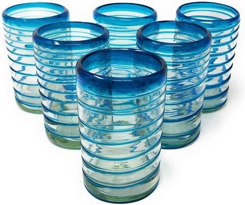 Spiral Design Drinking Glasses - Set of 6