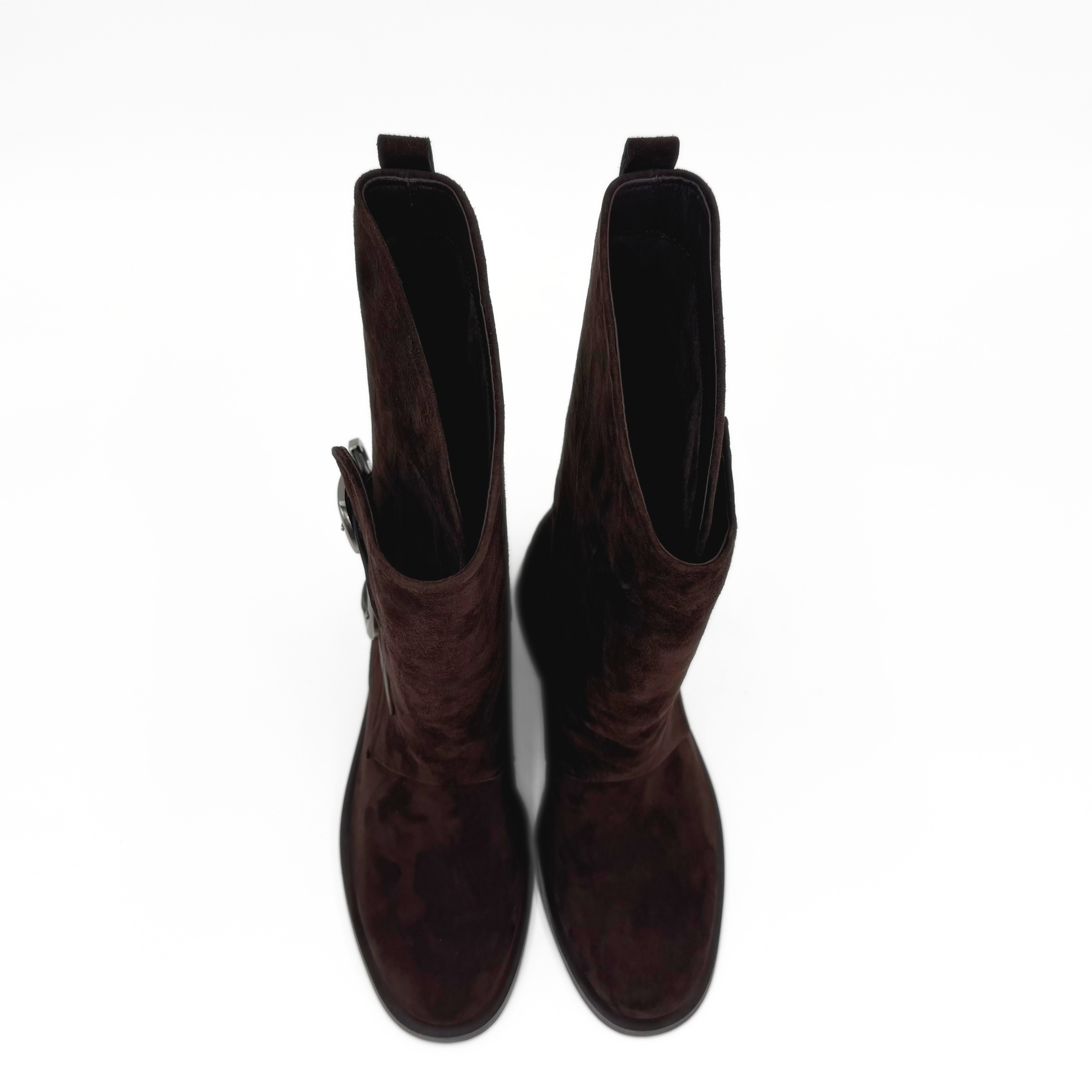 Remi Suede Moto Boots, Alternate, color, Brown