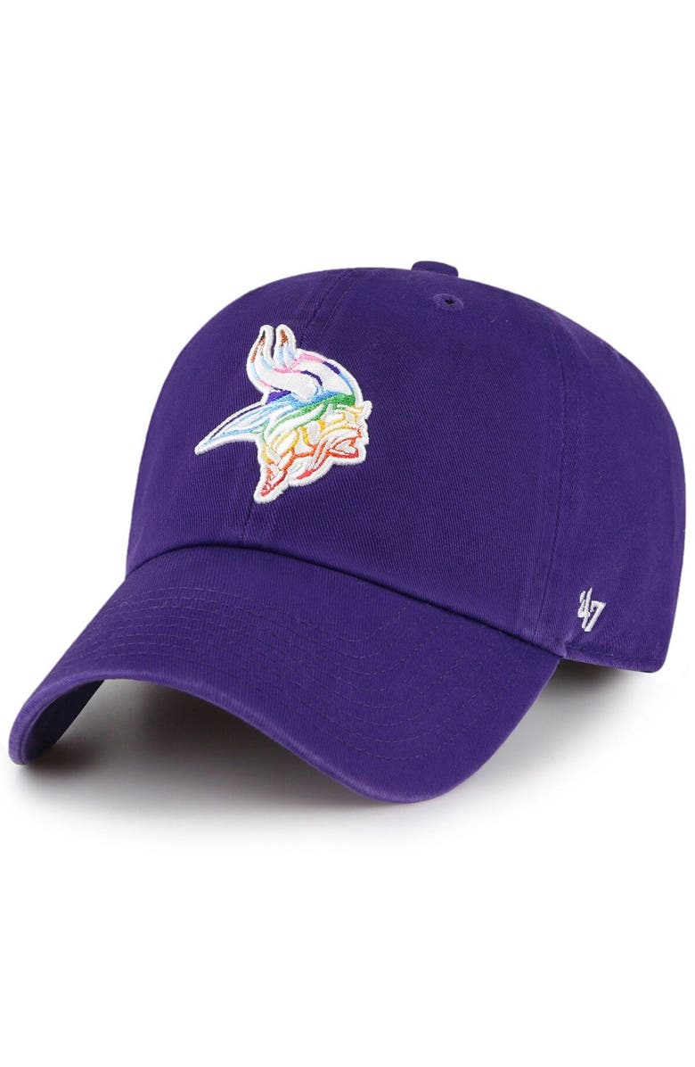 '47 Men's '47 Purple Minnesota Vikings Pride Clean Up Adjustable Hat, Main, color, 