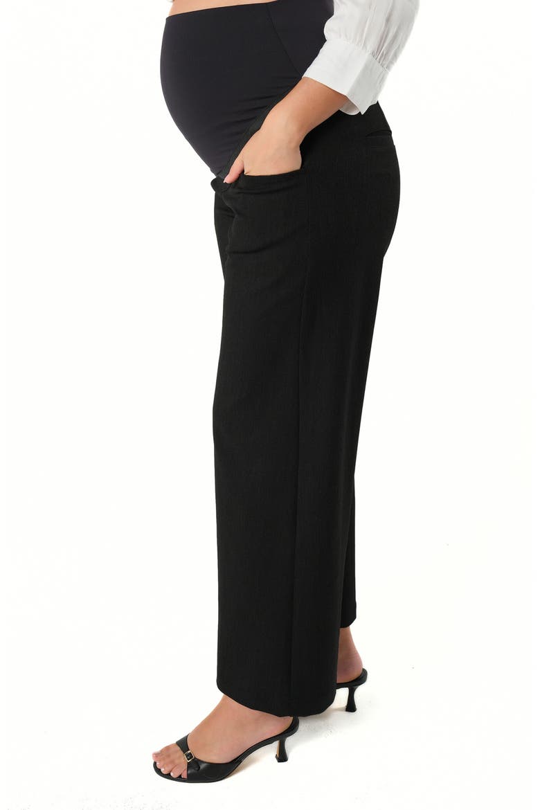 Wide Leg Maternity Work Pants, Alternate, color, BLACK