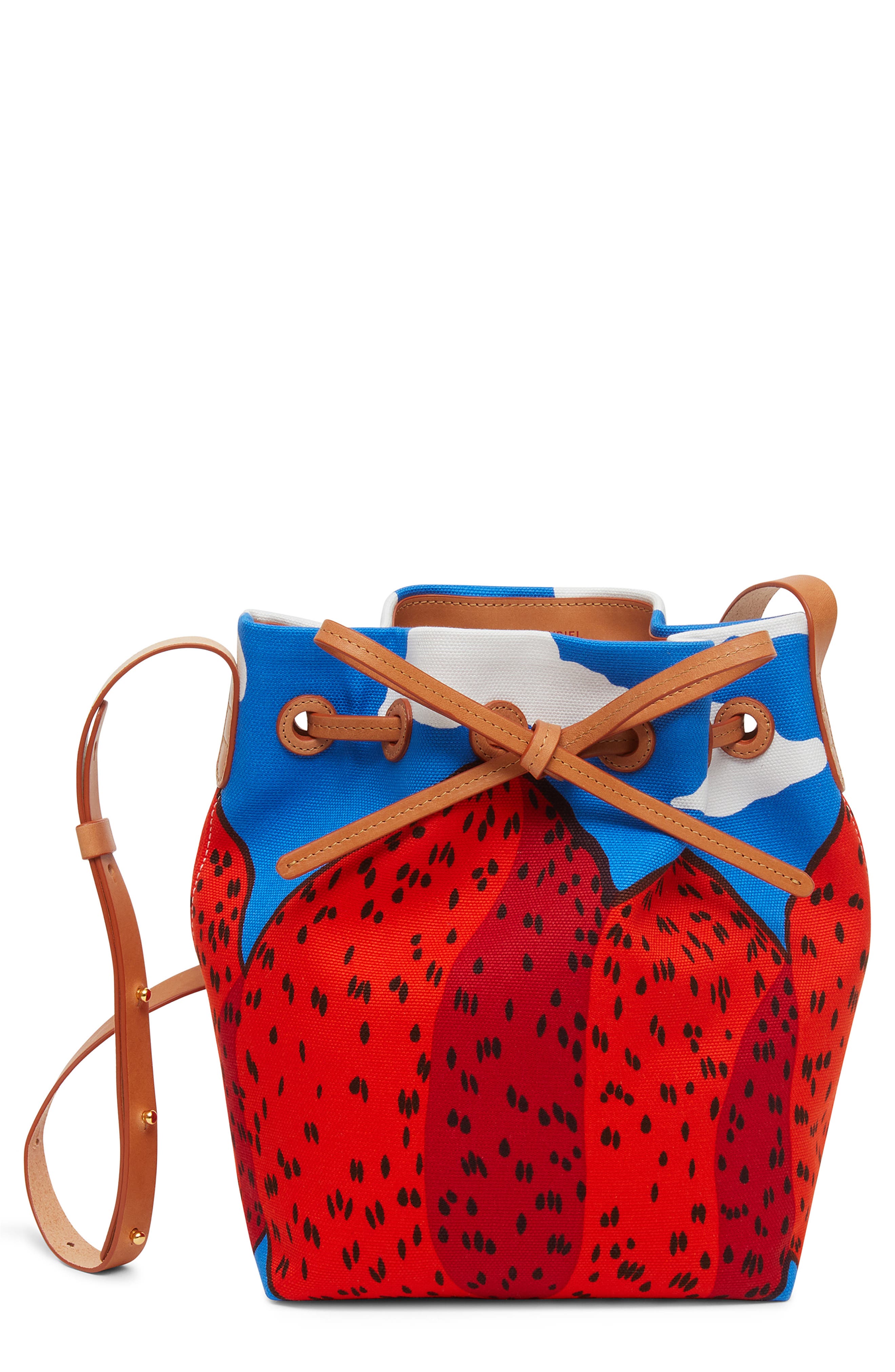Mansur Gavriel x Marimekko Mansikkavuoret Print Canvas Bucket Bag, Main, color, 
