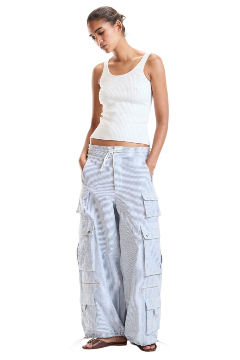Seersucker Cargo Pants, Main, color, Blue Pinstripe