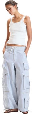 Cynthia Rowley Seersucker Cargo Pants
