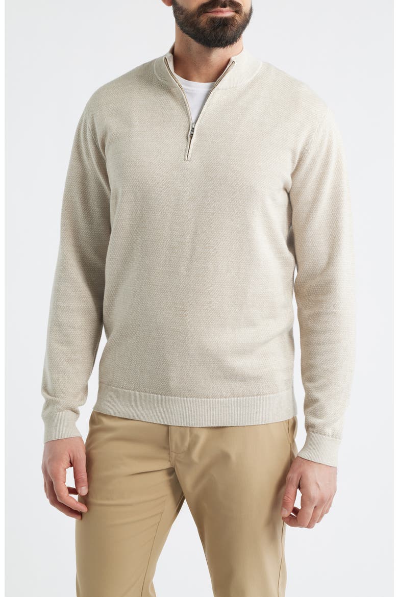 Crown Crafted Barlow Merino Wool Blend Quarter Zip Sweater, Main, color, TRUFFLE
