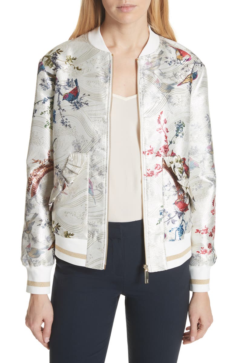 Ted Baker London Ornate Opulent Fauna Bomber, Main, color,