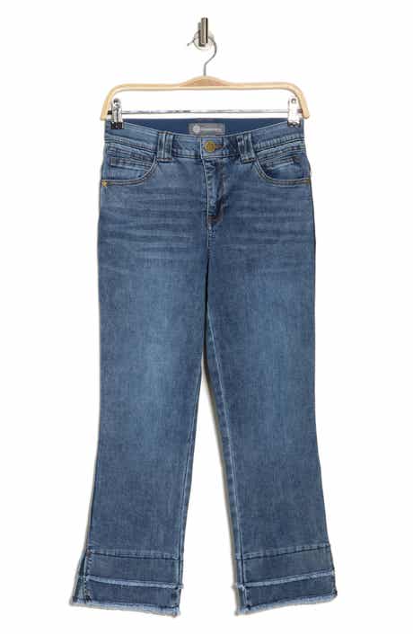 Democracy Double Layer Fray Hem Kick Flare Jeans