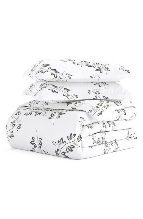 Home Spun Premium Ultra Soft 3-Piece Simple Vine Print Duvet Cover Set