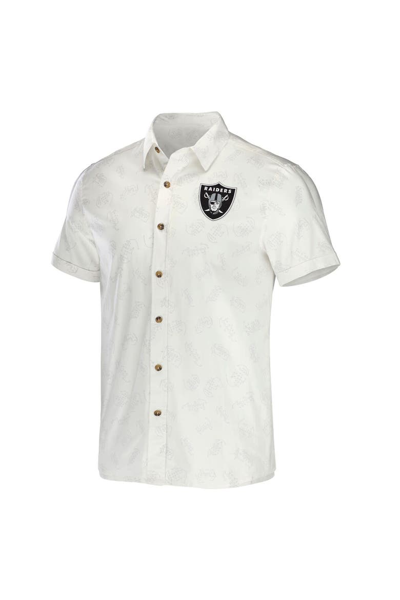 Men's NFL x Darius Rucker Collection by Fanatics White Las Vegas Raiders Woven Button-Up T-Shirt, Alternate, color, White