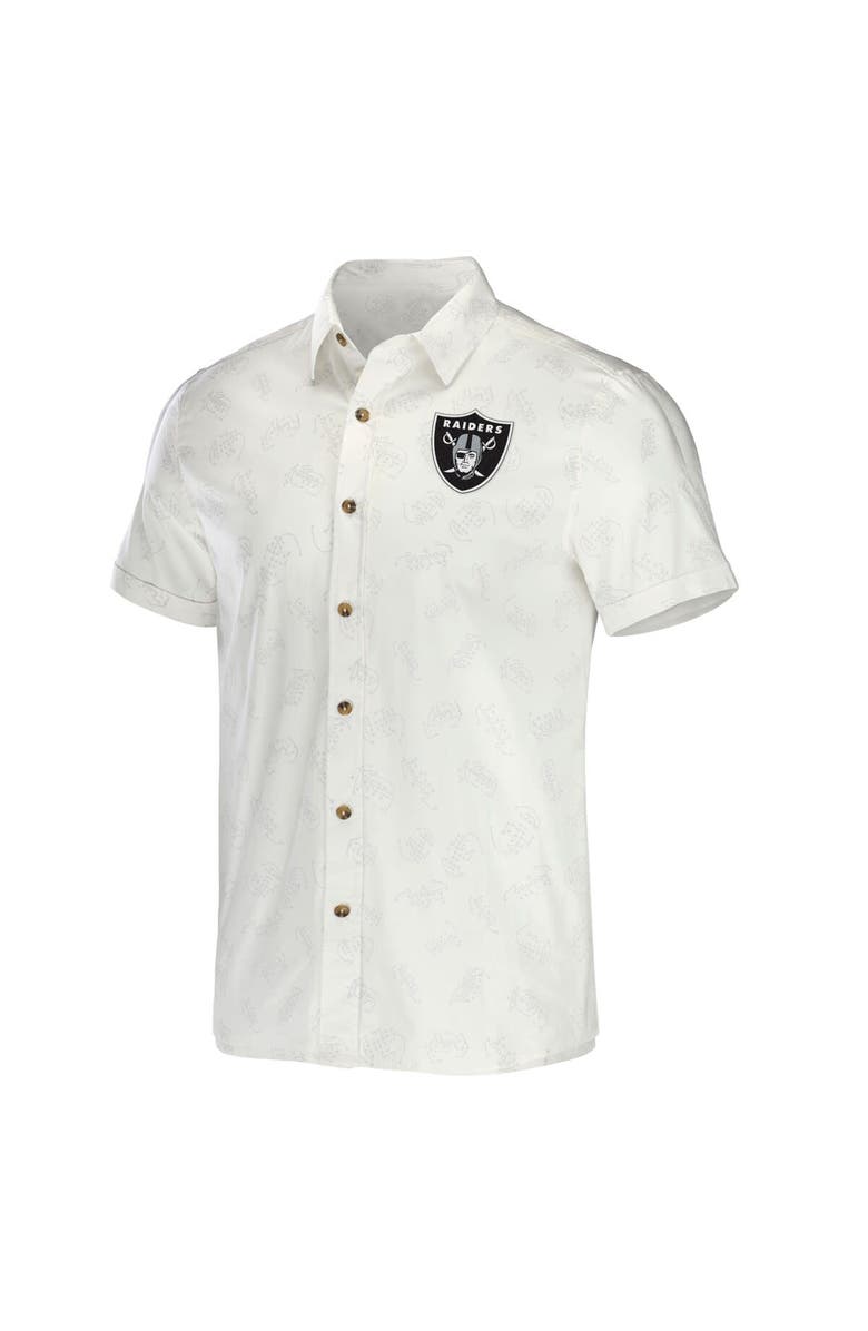 NFL X DARIUS RUCKER Men's NFL x Darius Rucker Collection by Fanatics White Las Vegas Raiders Woven Button-Up T-Shirt, Alternate, color, White