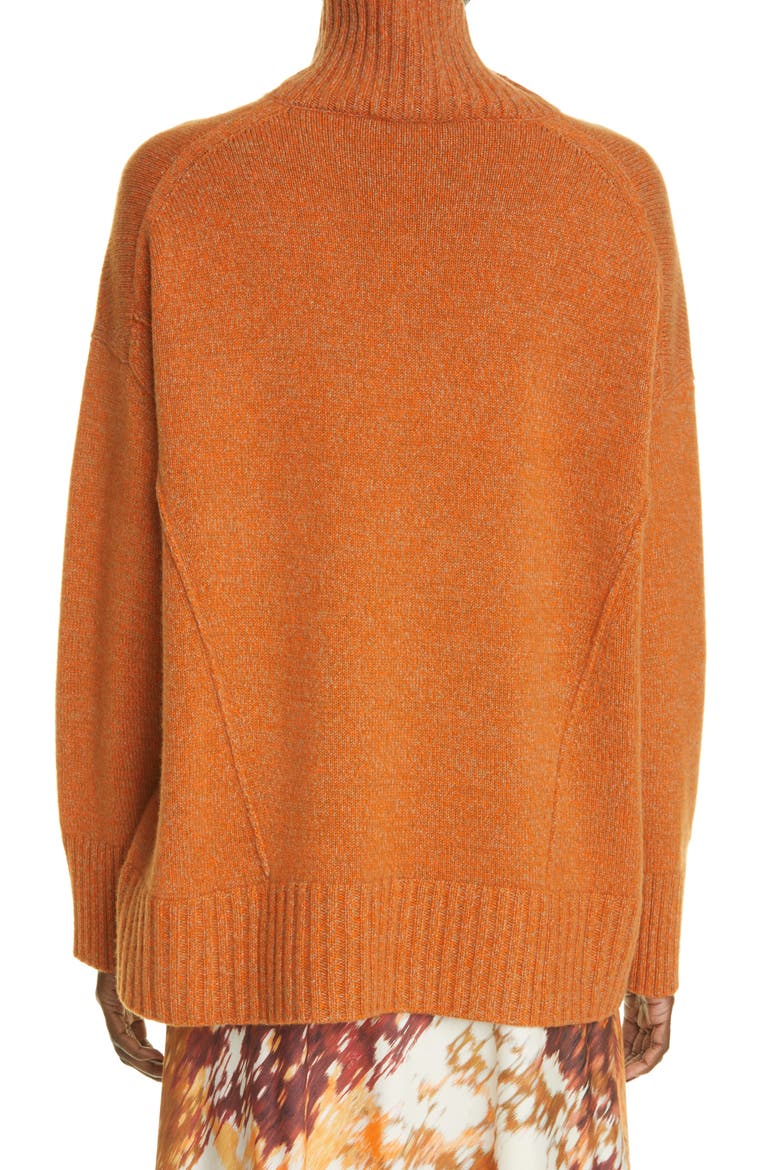 Mélange Cashmere Sweater, Alternate, color, EMBER ORANGE MULTI