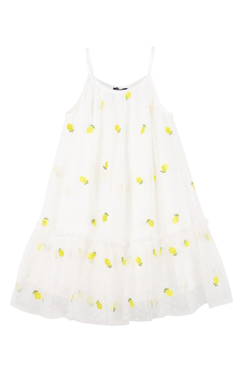Zunie Kids' Embroidered Lemon Sleeveless Dress, Main, color, 