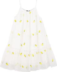 Zunie Kids' Embroidered Lemon Sleeveless Dress