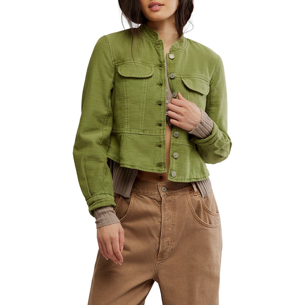 Free People Jocelyn Utility Cotton Jacket In Green