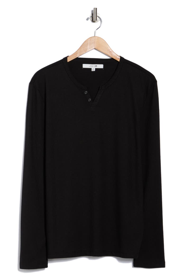 Classic Long Sleeve Henley, Alternate, color, BLACK