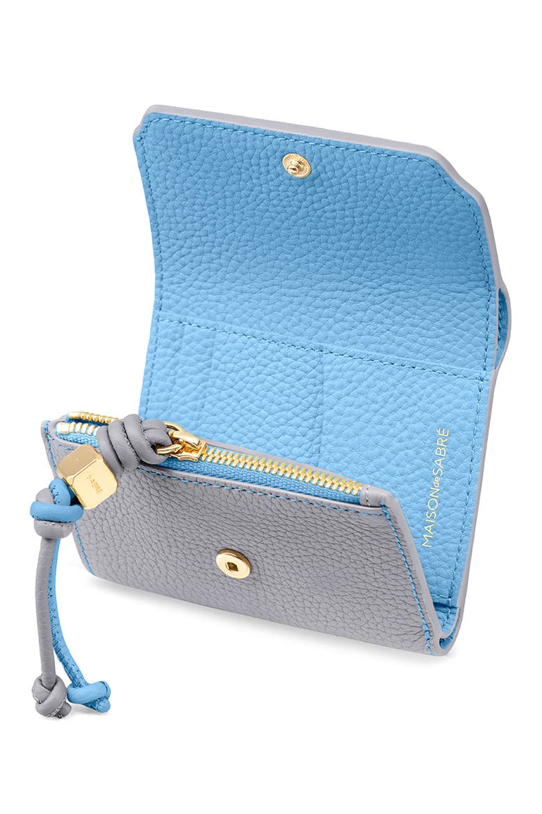Leather Trifold Wallet, Alternate, color, Dove Sky