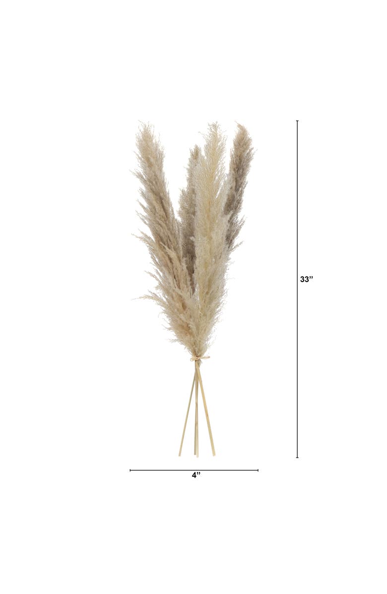 NEARLY NATURAL 33-in Dried Natural Pampas Grass Bundle - Set of 48, Alternate, color, Beige