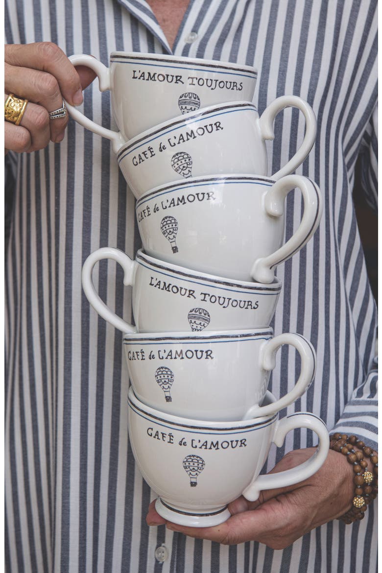 L'Amour Toujours Breakfast Coffee Cup, Alternate, color, WHITEWASH BLACK