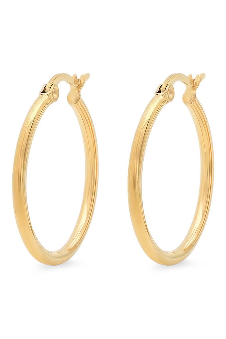 18K Gold Plate Hoop Earrings, Alternate, color, GOLD