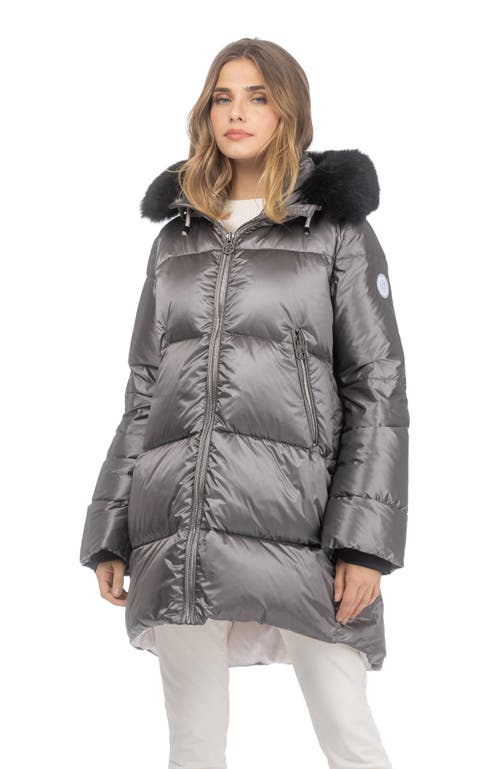 Gorski Apres-ski Horizontal Jacket With Detachable Toscana Lamb Hood Trim In Animal Print