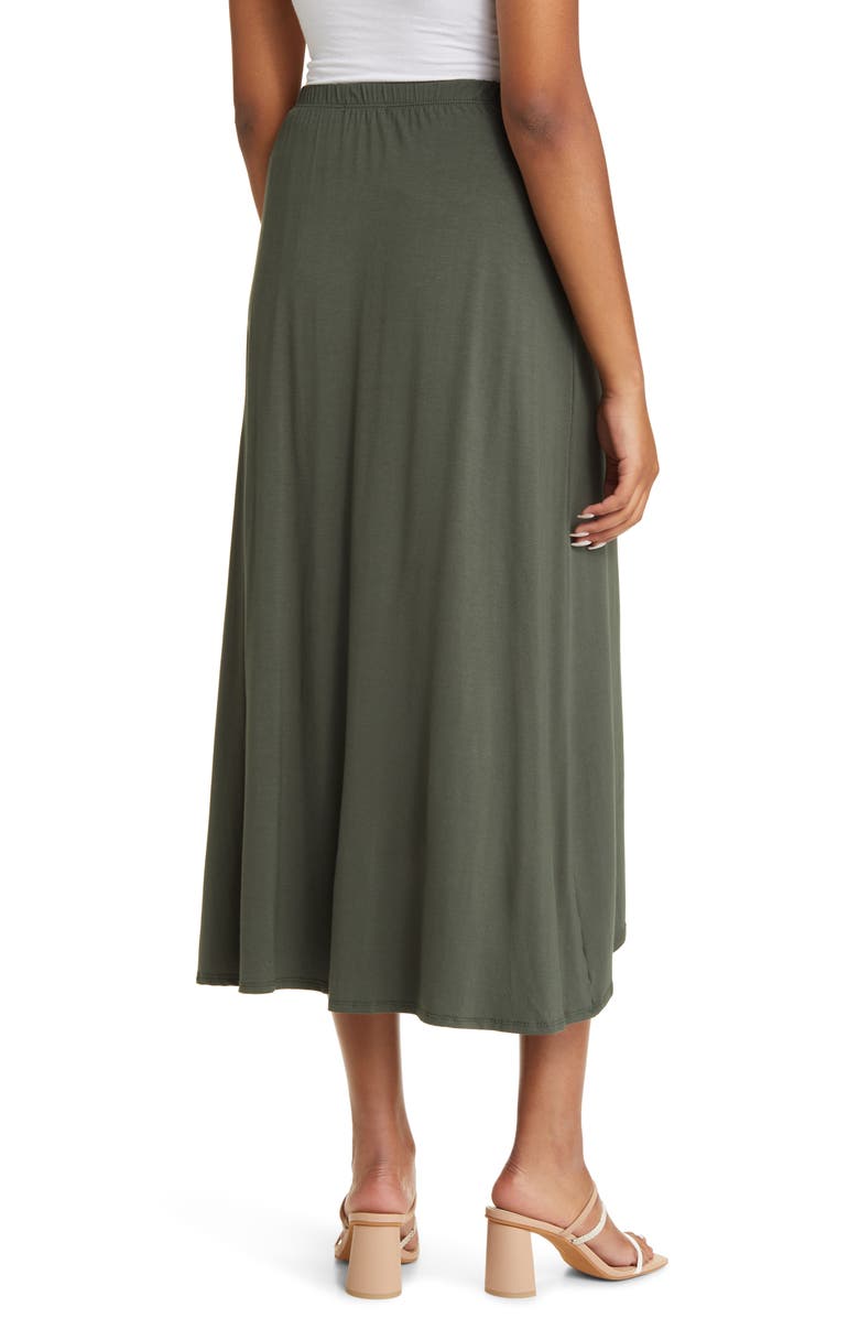 Loveappella Faux Wrap Skirt, Alternate, color, Olive