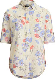 Lauren Ralph Lauren Relaxed Fit Floral Linen Shirt