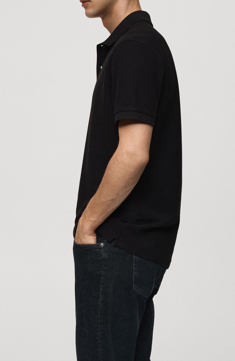 MANGO Relaxed Cotton Piqué Knit Polo, Alternate, color, 