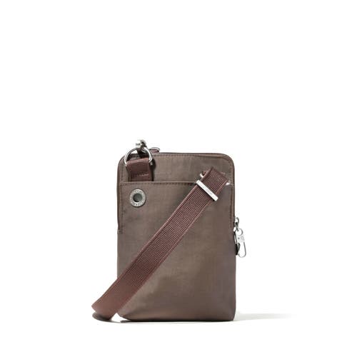 Baggallini Securtex Anti-theft Activity Small Crossbody Bag In Brown