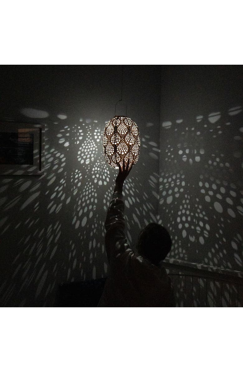 Allsop Home & Garden Stella Luxe Barrel Dewdrop Copper LED Lantern, Alternate, color, Copper