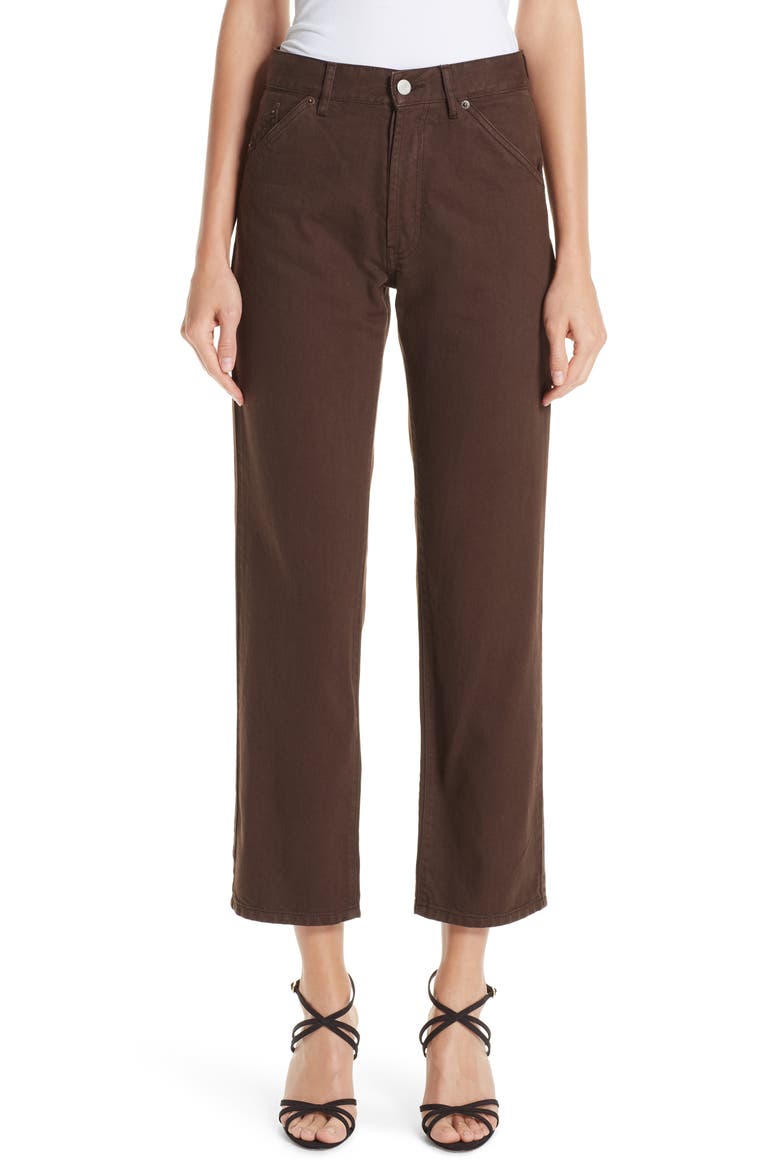 Le Jean Crop Jeans, Main, color, BROWN